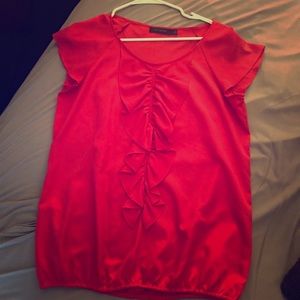 The Limited pink ruffle blouse